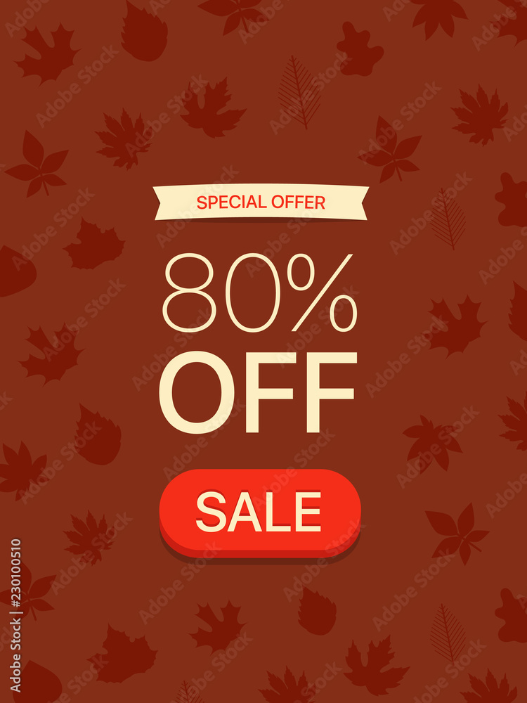 Special offer concept. 80 percent off. Vector illustration