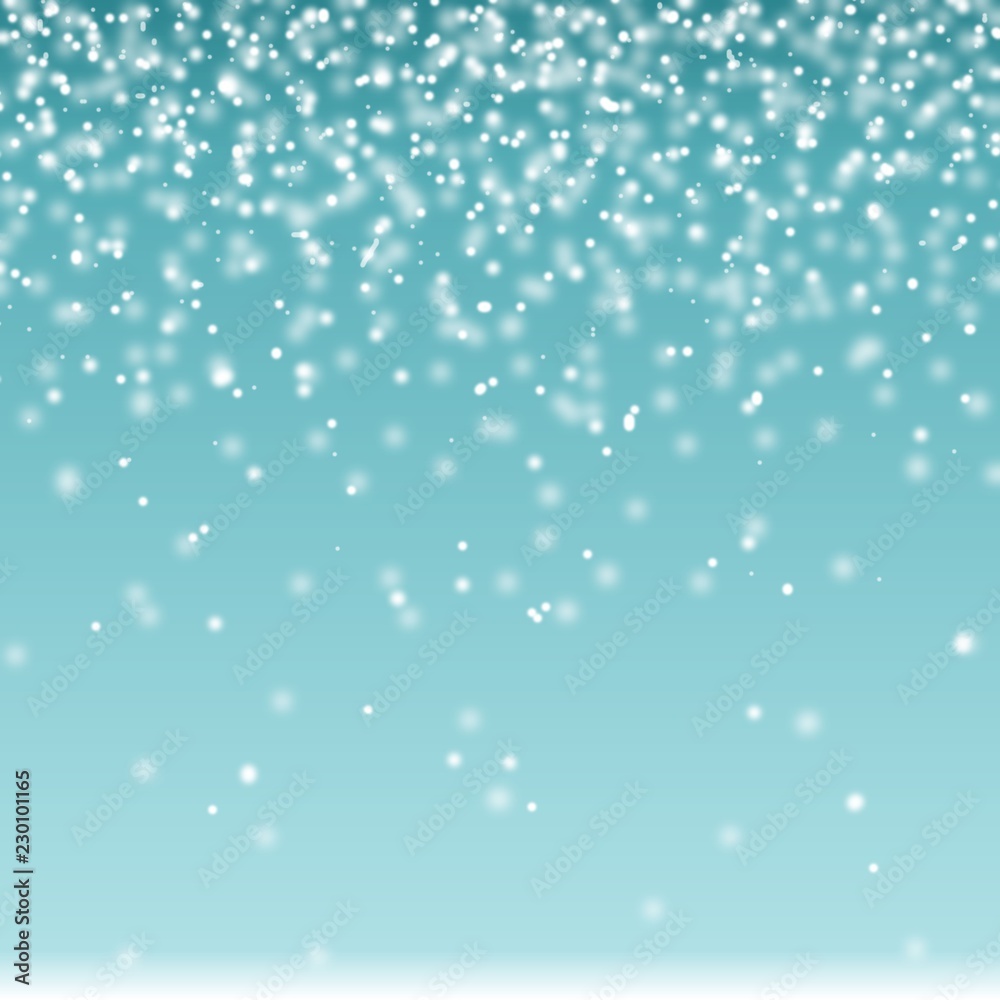 falling snowflakes very realistic background light blue