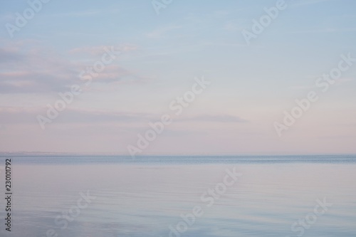 Blue sky landscape without clouds spreading on the sea