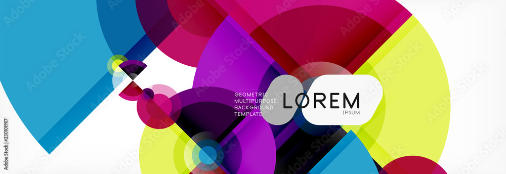 Obraz premium Abstract background bright circles geometric design