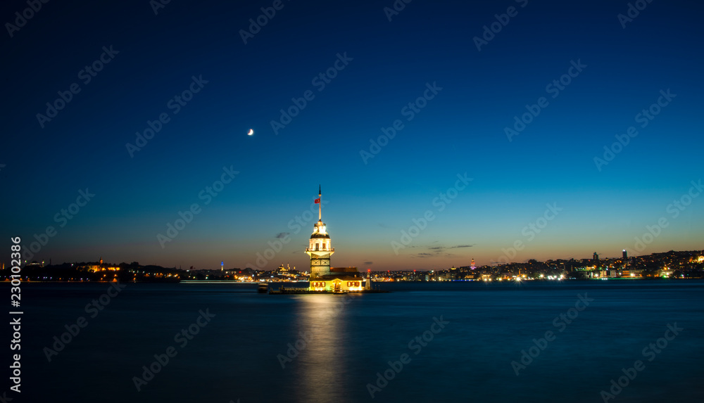 Maiden's Tower or Kiz Kulesi located in the middle of Bosporus, Istanbul Maiden's Tower or Kiz Kulesi located in the middle of Bosporus, Istanbul