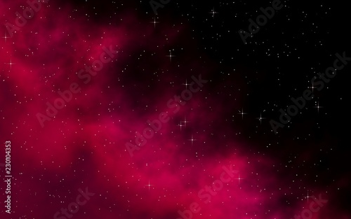 Colorful and beautiful space background. Outer space. Starry outer space texture. Templates, red background. 3D illustration