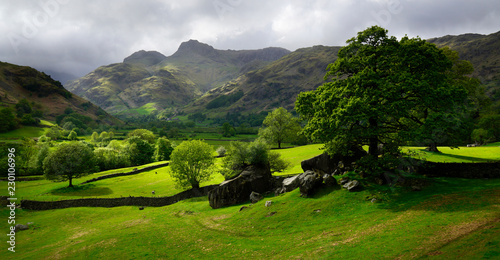 Rain clouds moving through the Langdale Pikes photo
