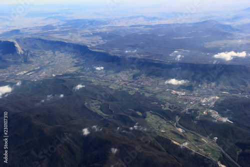 Gebirgsketten im Baskenland, Luftbild