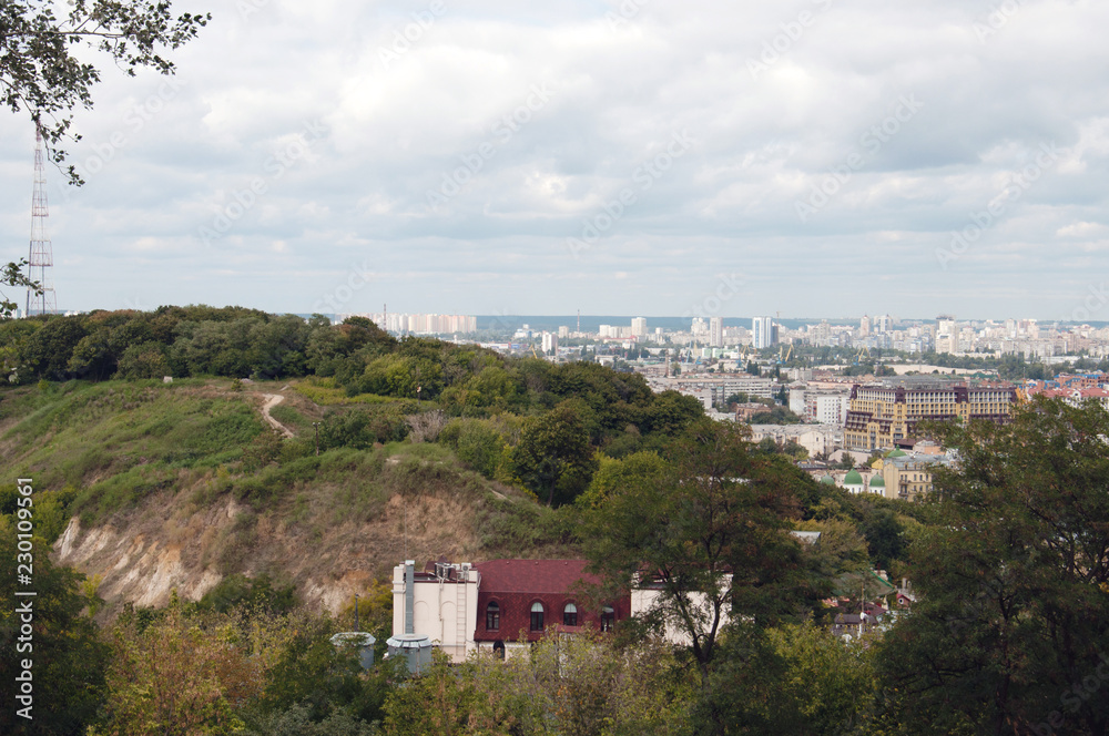 Сity of Kiev, Ukraine. General view of the big city, capital, metropolis from the top Сity of Kiev, Ukraine. General view of the big city, capital, metropolis from the top