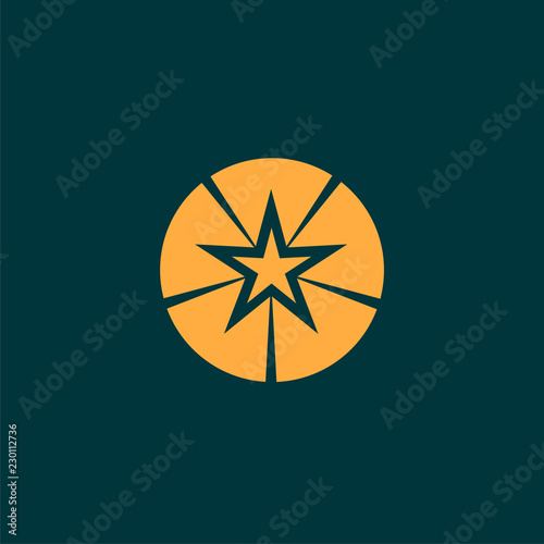 Star icon template design in round shape