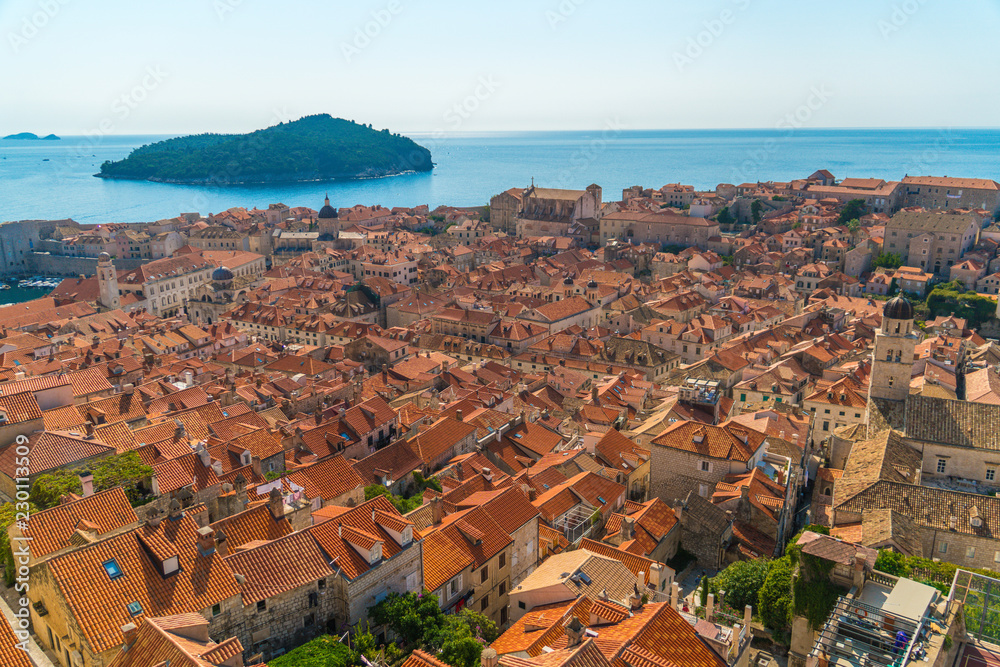 Dubrovnik Old Town Rooftops on a Cloudless Summer Day