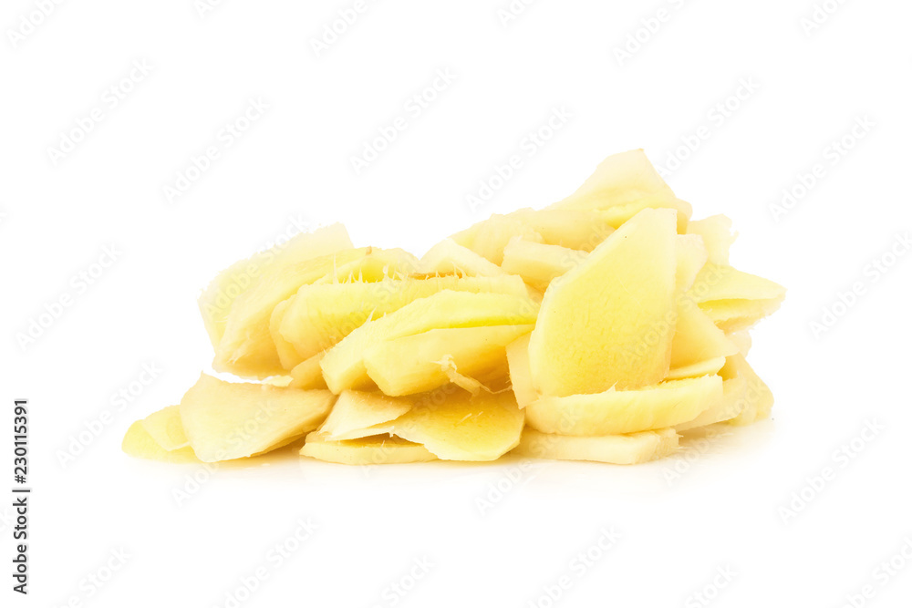 ginger slice isolated on white background ginger slice isolated on white background