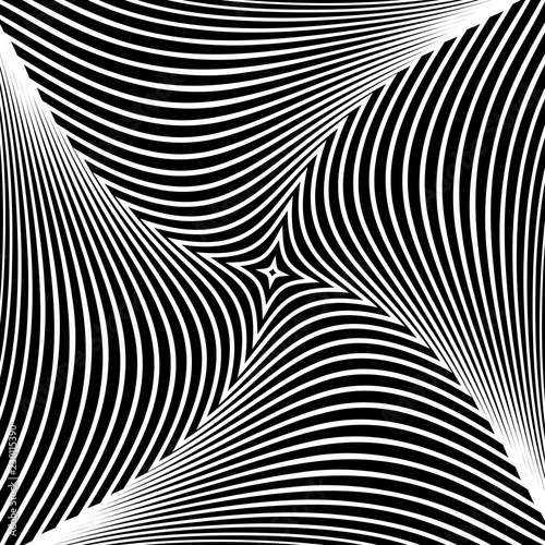 Abstract op art design. Rotation movement.