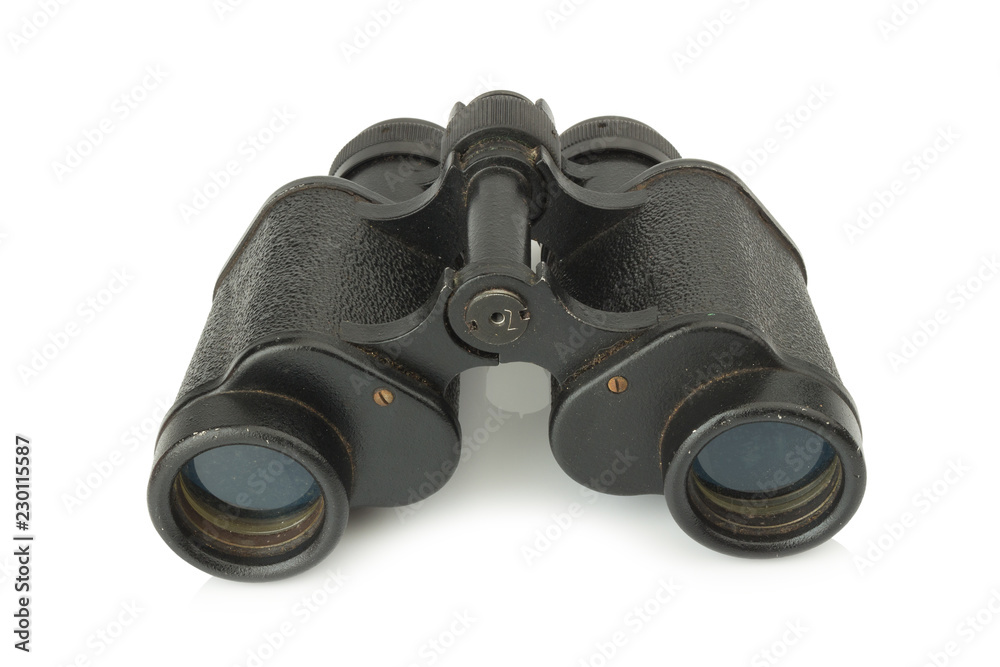 binoculars old. dirty. isolated on white background binoculars old. dirty. isolated on white background