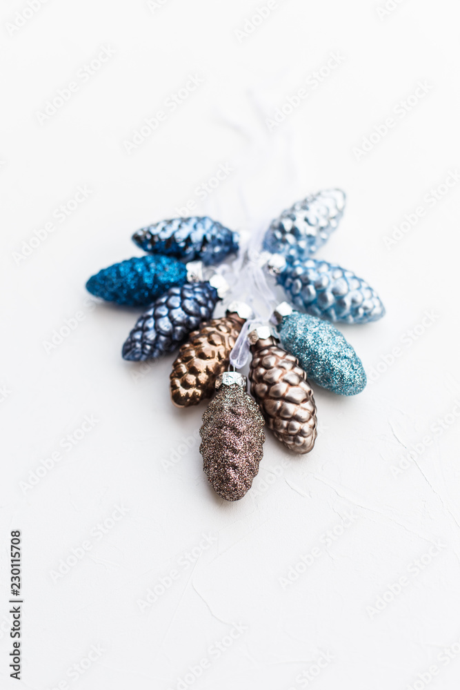 Vibrante colors cone toys on white textured background Vibrante colors cone toys on white textured background