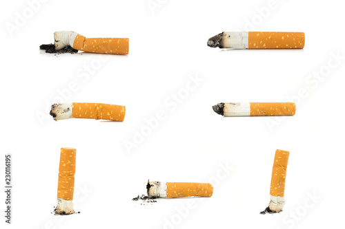 cigarette butte isolated on white background