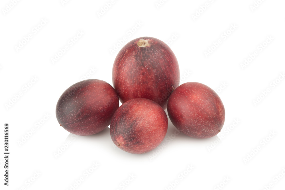 Karonda Fruit ripe isolated on white background Karonda Fruit ripe isolated on white background