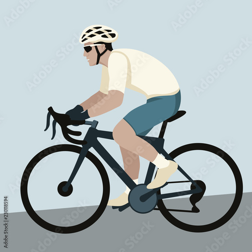 bicyclist vector illustration flat style 