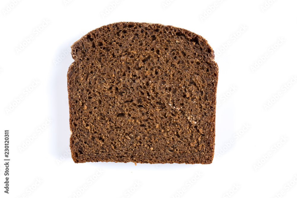 Rye bread slices isolated on white background Rye bread slices isolated on white background