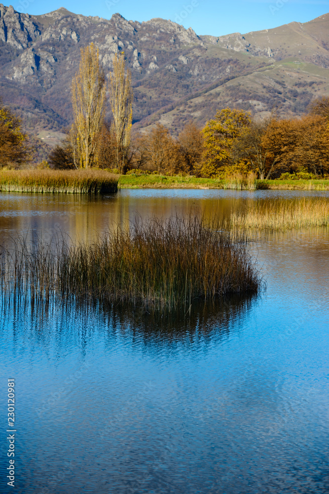 Fabulous autumn landscape with Tsover lake, Armenia