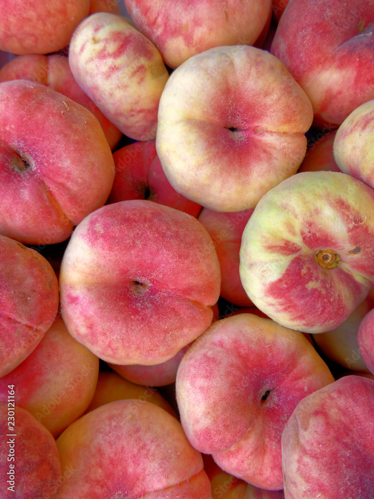fresh juicy peaches top view closeup, fruit background fresh juicy peaches top view closeup, fruit background