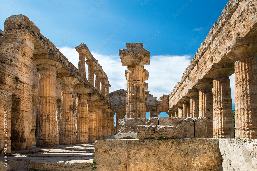ancient greek archeological sites Paestum, Italy