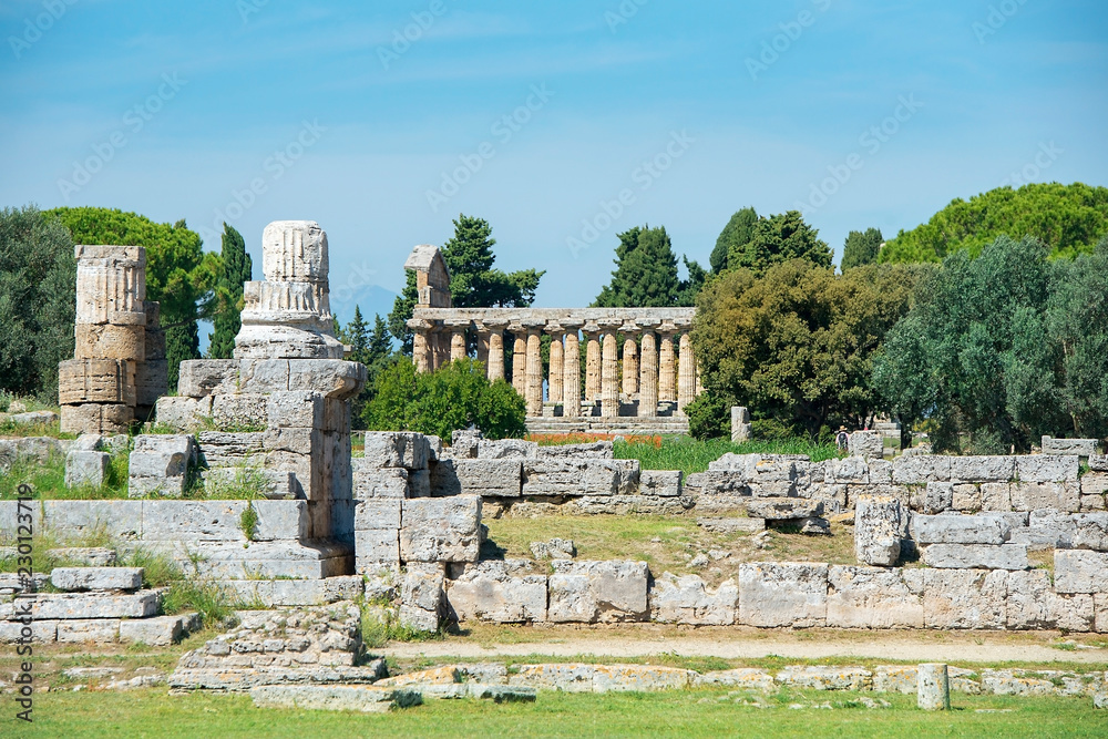 ancient greek archeological sites Paestum, Italy