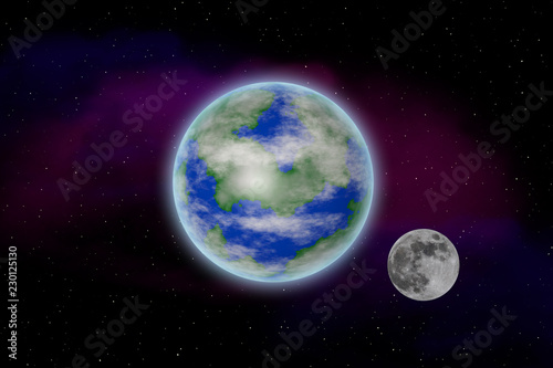 Erde und Mond