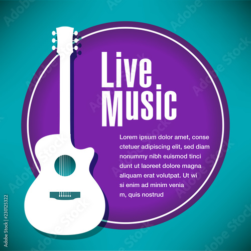 Music background with a generic acoustic guitar for Print or Web use   