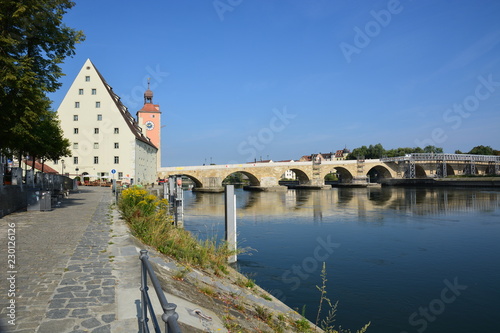 View in the historical town of Regensburg,  Germany,  Bavaria