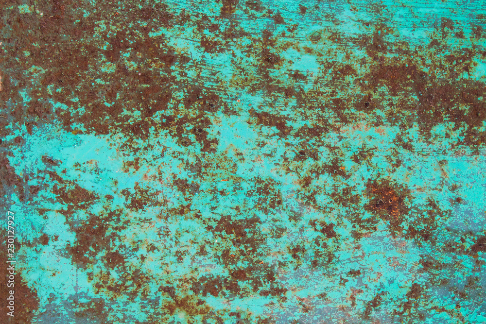Grunge Metal Texture With Green and Brown Color