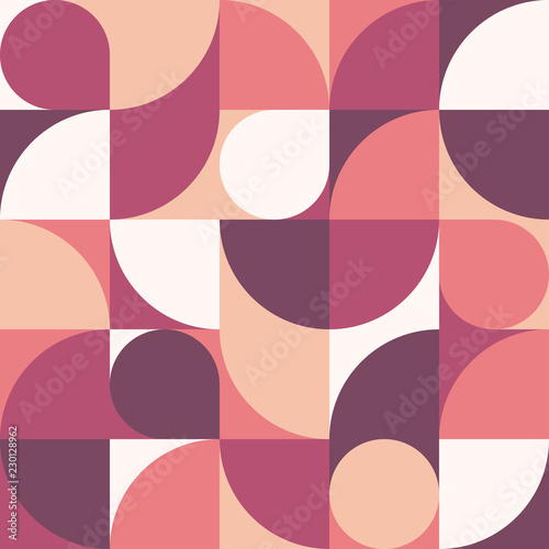 Cuadro en lienzo Seamless yellow-red pastel abstract geometric print