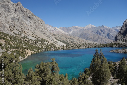 T  rkis blaufarbener Alaudinsee im Pamirgebirge - Tadschikistan