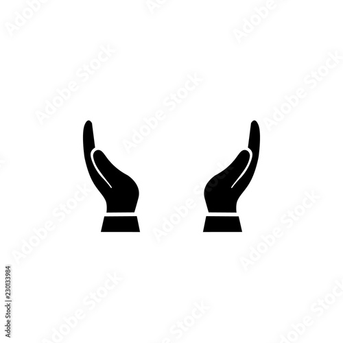 Supporting hands illustration on white background. vector