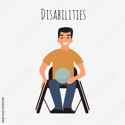 Disabled rugby player in a wheelchair. 