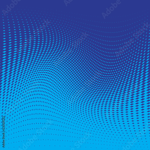 Blue background with halftone effect. Vector illustration.