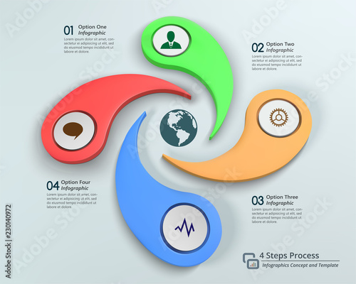 Curved Arrows Infographic Vector Illustration