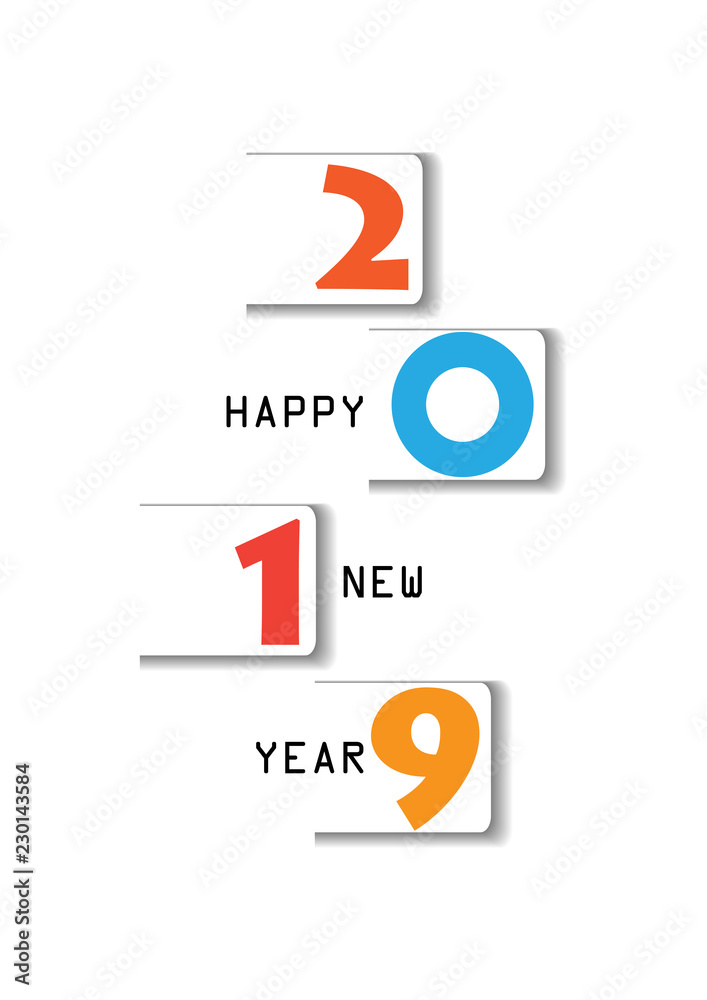 Happy New Year 2019 Card for your design. Happy New Year 2019 Card for your design.