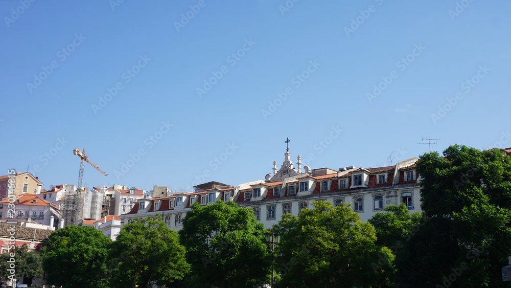 architecture landmarks of portuguese town lisbon