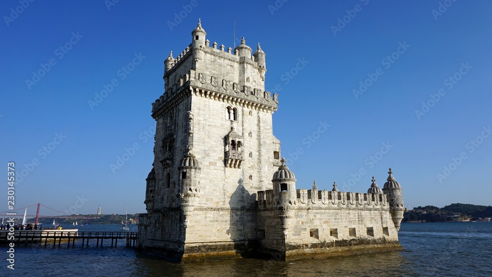 Naklejka premium tower of belem in lisbon in portugal