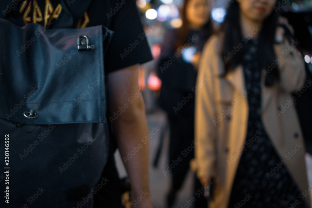 Fototapeta premium Night walking in Shinbashi area of japan