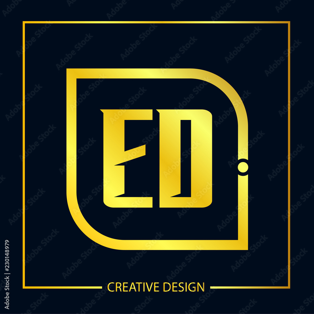 Initial ED Letter Logo Template Design