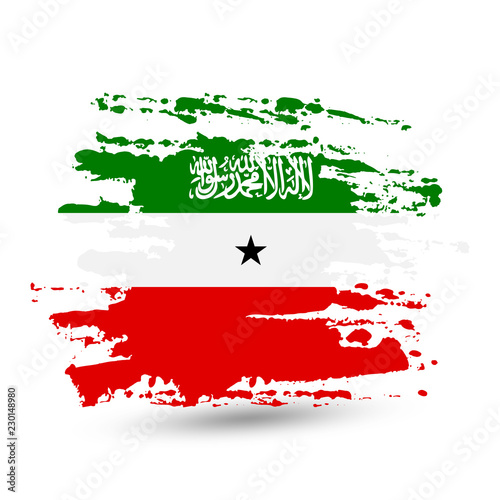 Grunge brush stroke with Somaliland national flag