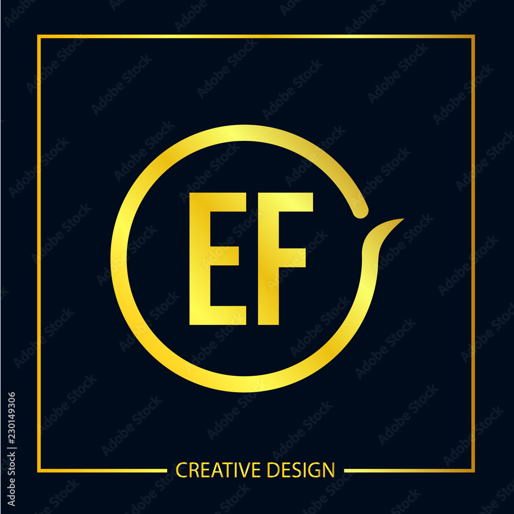 Fototapeta premium Initial EF Letter Logo Template Design