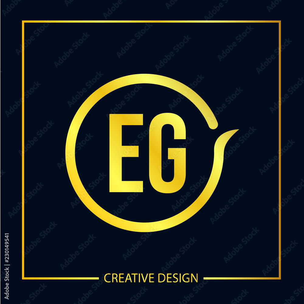 Initial EG Letter Logo Template Design