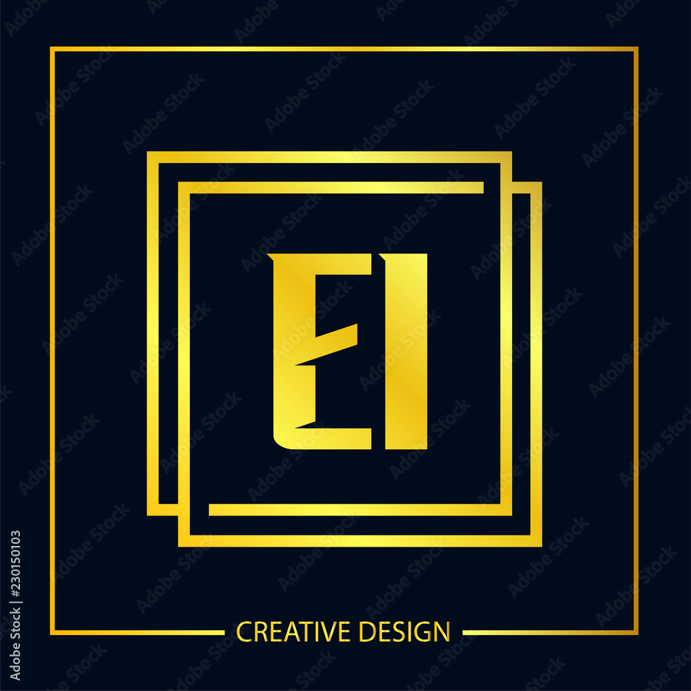 Initial EI Letter Logo Template Design