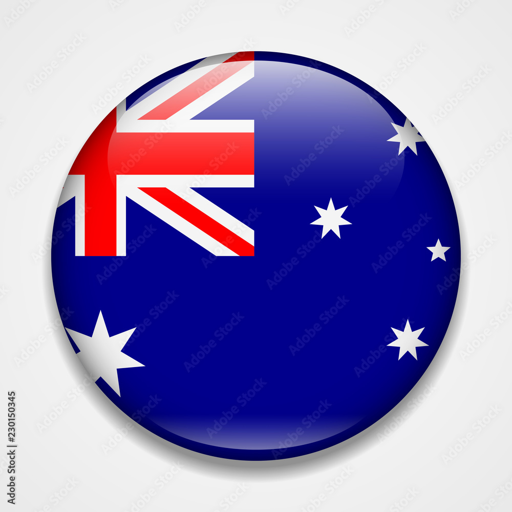 Flag of Australia. Round glossy badge Flag of Australia. Round glossy badge