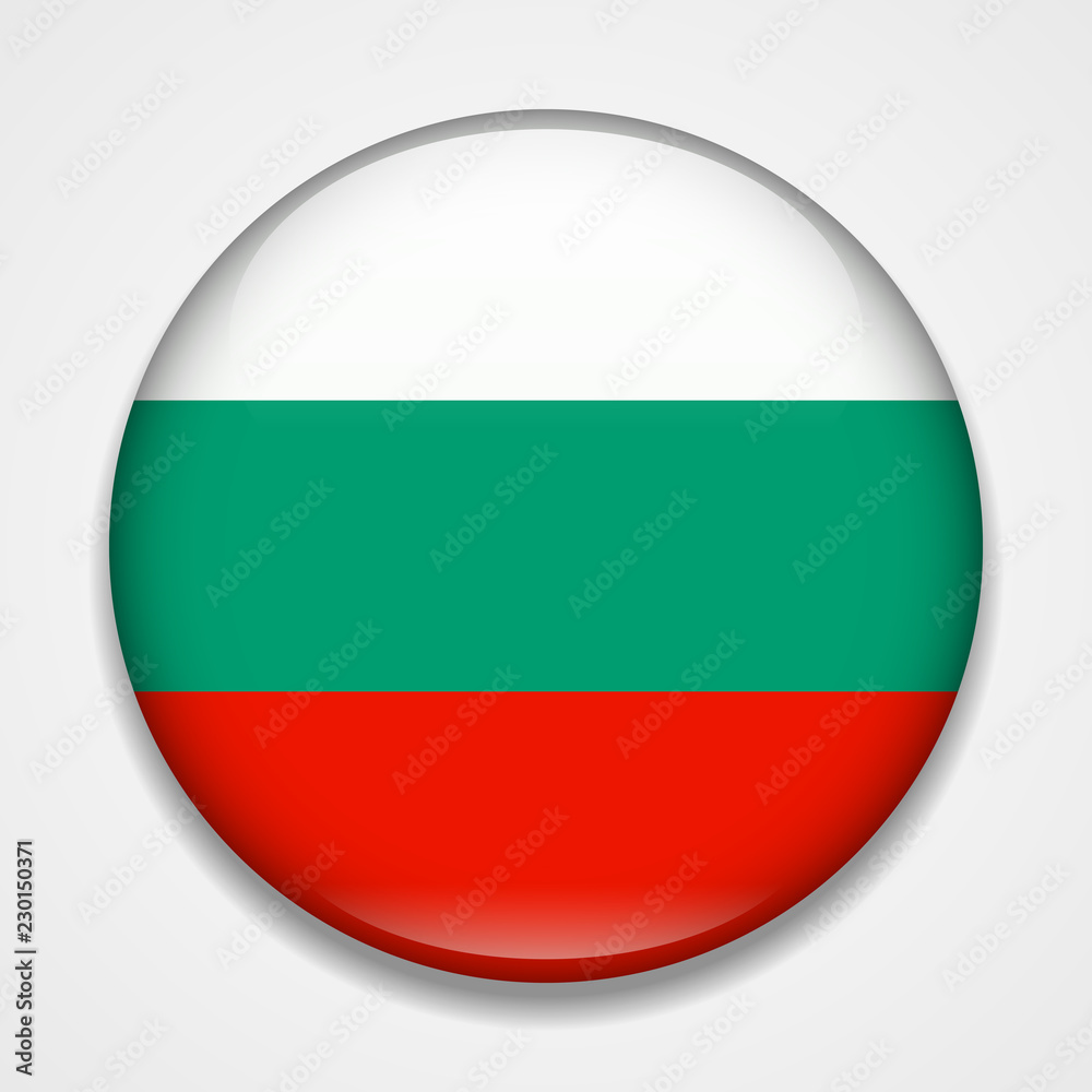 Flag of Bulgaria. Round glossy badge Flag of Bulgaria. Round glossy badge