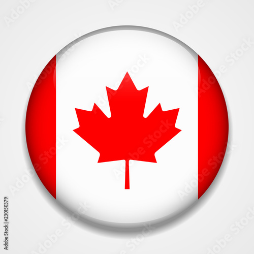 Flag of Canada. Round glossy badge