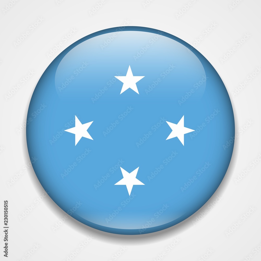 Flag of Micronesia. Round glossy badge Flag of Micronesia. Round glossy badge