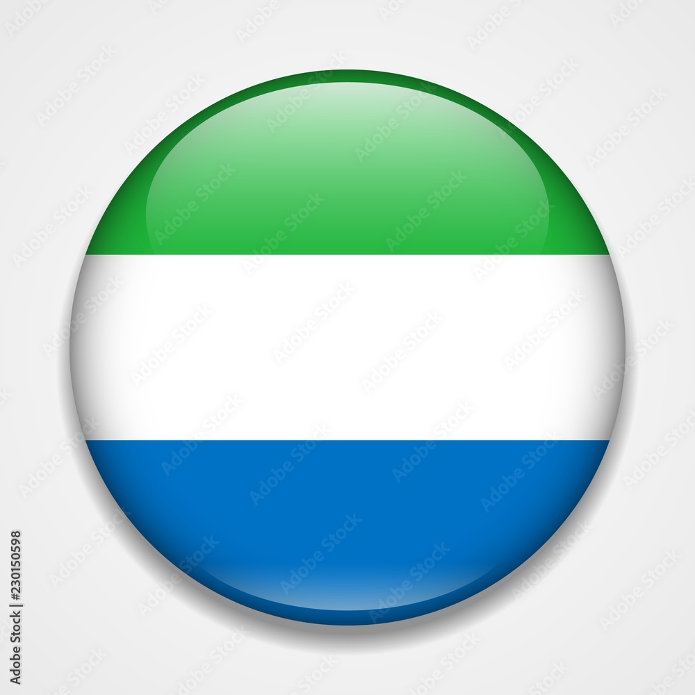 Flag of Sierra Leone. Round glossy badge Flag of Sierra Leone. Round glossy badge