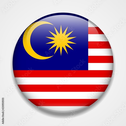 Free Download Flag of Malaysia. Round glossy badge - GFXLoad