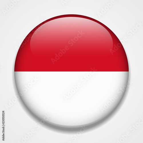 Free Download Flag of Monaco. Round glossy badge - GFXLoad