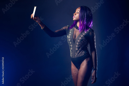 Black fashion model. A girl...